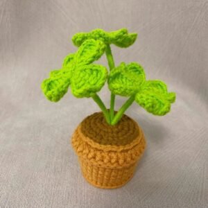 Woolen Crocheted Clover in Pot