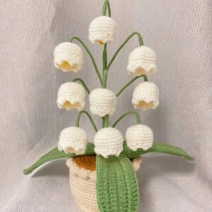 Woolen Crocheted Lily of Valley in Pot-9 flowers